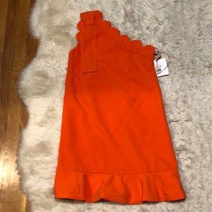 Victoria Beckham one-shoulder orange mini